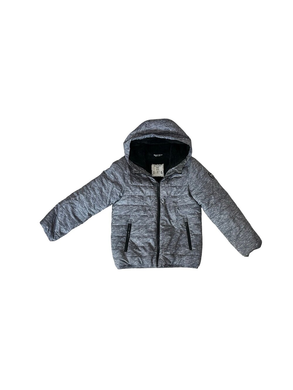 Abercrombie Kids Boys Size 11/12 Gray Sherpa Lined Hooded Puffer Jacket